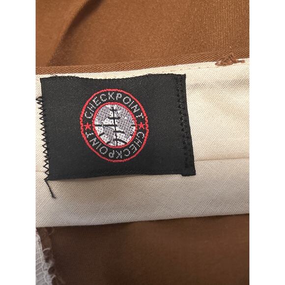 GUC Checkpoint Men's Light Brown Dress Pants Pleats Cuffs Size 29 x 32 - Picture 3 of 5